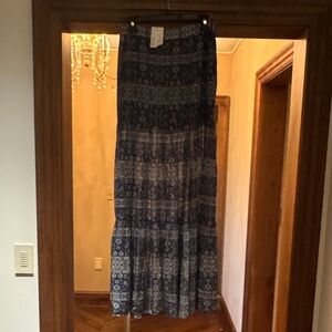 INTERMIX Navy and White Maxi Skirt